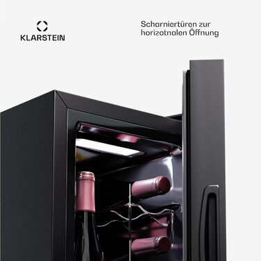 Витримайте вино з комфортом: Витримайте вино Klarstein Reserva Slim Uno - винний холодильник з LED-підсвіткою та UV-захистом