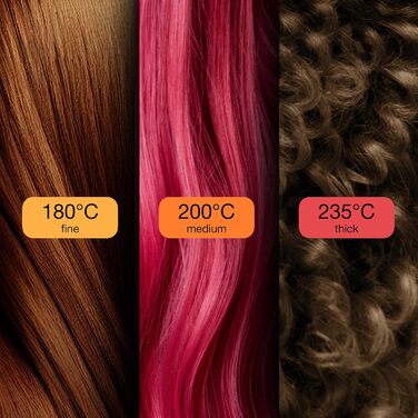 Professional Ceramic Hair Straightener & Curler - Adjustable Temperature 80-235°C, Ionic Plates, 3m Cord, LCD Display, Hair Protection Oils