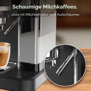Кавомашина еспресо Cecotec Power Espresso 1350 Вт, 20 бар, сенсорний дисплей, резервуар 1.5л, капучинатор, подвійний холдер