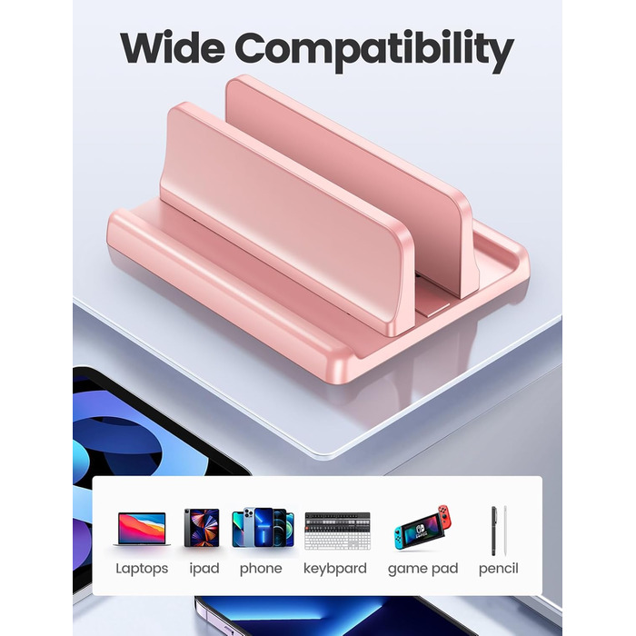 Підставка для ноутбука VAYDEER вертикальна, 3-в-1, для MacBook, iPad, Tablet, до 17.3