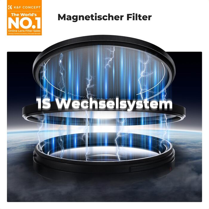 CPL фільтр K&F Concept 77mm: кругла поляризаційна фільтр з магнітним кріпленням, HD скло з Nano-Xcel покриттям