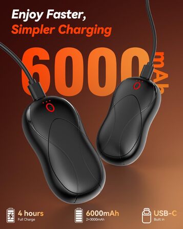 Електричні грілки для рук PHEJIE, 2 шт., 3 режими нагріву, портативні, для активного відпочинку, кемпінгу, гольфу, подарунок для жінок та чоловіків, чорний