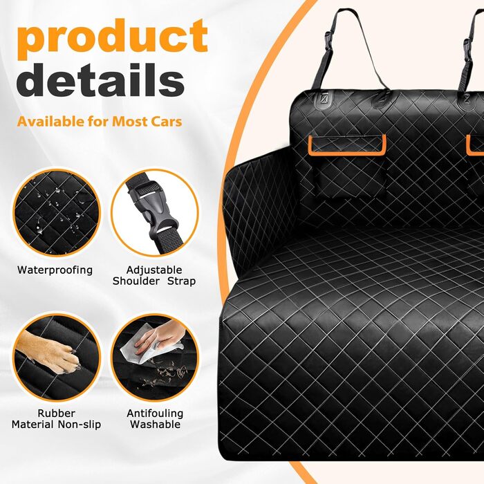 Захист для багажника автомобіля для собак з боковими та захистом краю - універсальний килимок для багажника, водовідштовхувальний та стійкий до подряпин. Підходить для SUV, Van та Kombi
