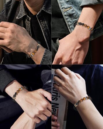 Браслет на руку VGWON для чоловіків з перлами – ідеальний подарунок на день народження, Різдво, для сина, чоловіка, батька (UVG-BM103S)