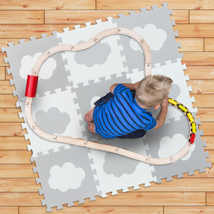 Relaxdays 18-piece Puzzle Mat Cloud