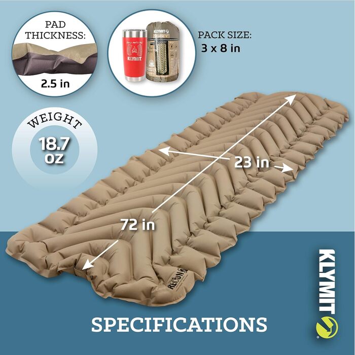 Klymit Static V Sleeping Pad - Coyote Sand Color
