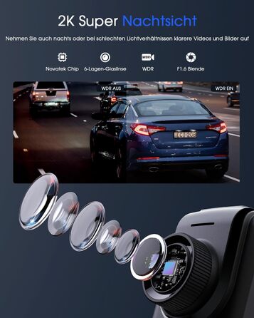 Відеореєстратор Auto WiFi 2K Mini з GPS, IPS-дисплеєм, нічним баченням та G-сенсором