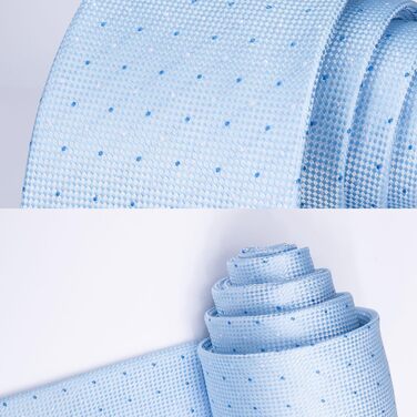 Краватка Enlision для чоловіків у клітинку з нагрудником, формальна краватка та комплект кишенькового хустинки для бізнесу (світло-блакитна)