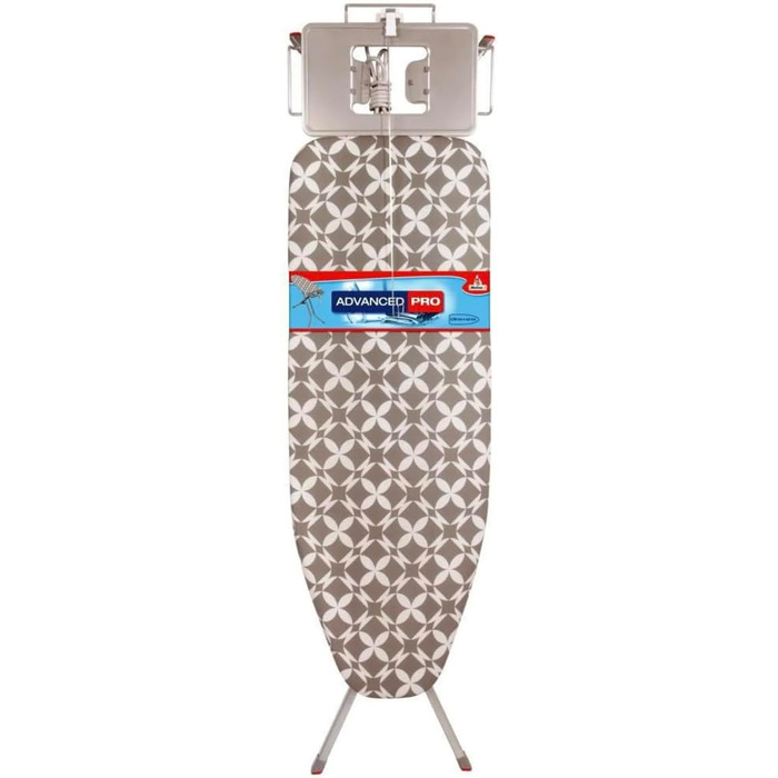 Професійне прасувальне обладнання з розеткою, тримачем для кабелю та підставкою для праски, антиковзаюче покриття, регульована висота до 99 см, складане, поверхня для прасування 120 x 42 см