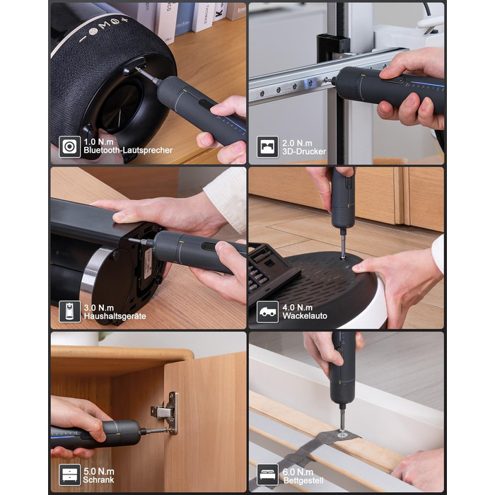 Fanttik S2 Pro: Акумуляторний шуруповерт 3.7V з набором біт, 7 рівнів крутного моменту, для меблів та ремонту