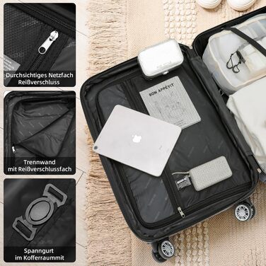 Чемодан Beibye 2088 з жорстким корпусом, валіза-тележка, ручна поклажа, 14 кольорів (Рожеве золото) Рожеве золото M