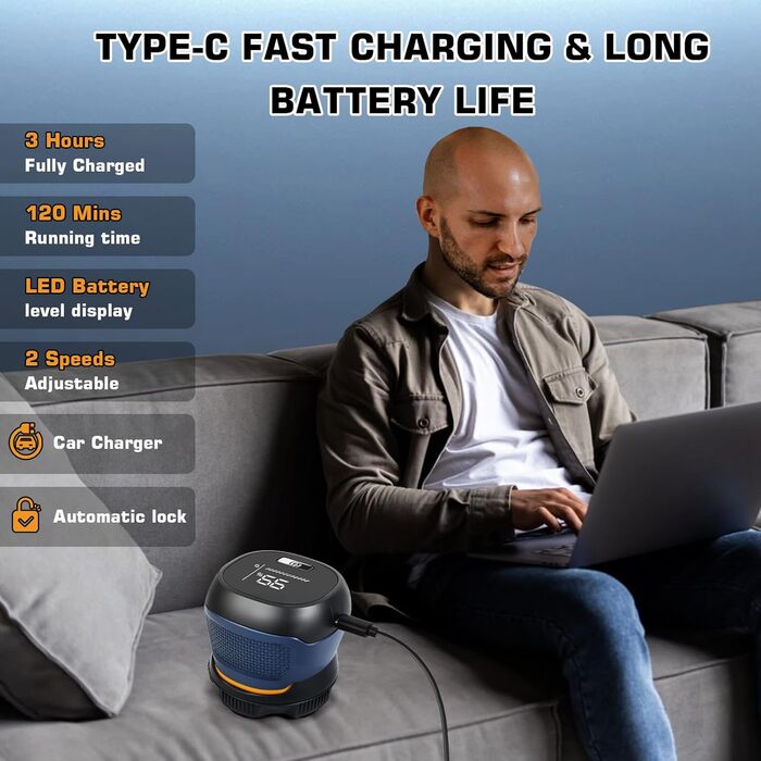 Електричний гострою машинка для гоління голови чоловіча Glatzen Rasierer з 6 рухомими лезами, Skull Shaver, миється