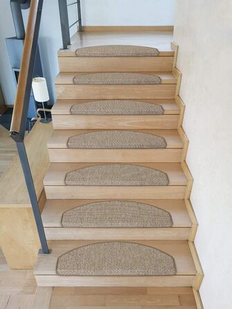 Ступінчасті килимки Kettelservice-Metzker Ґетеборг, світло-коричневі, набір 15 шт., сумісні з килимовою доріжкою