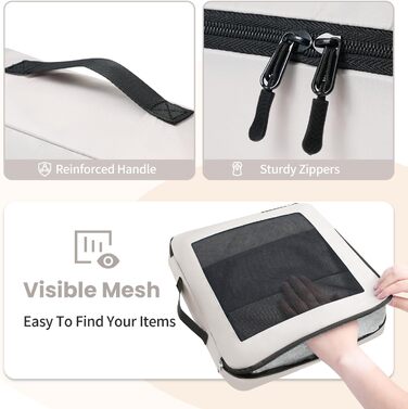 Органайзери для валізи Prezon, набір 8 шт., легкі, для подорожей, кремового кольору