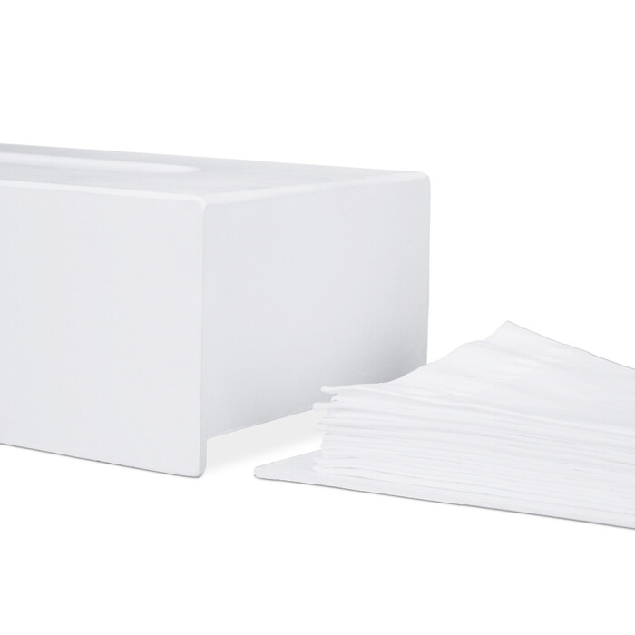 Relaxdays Cosmetic Tissue Box Bamboo White