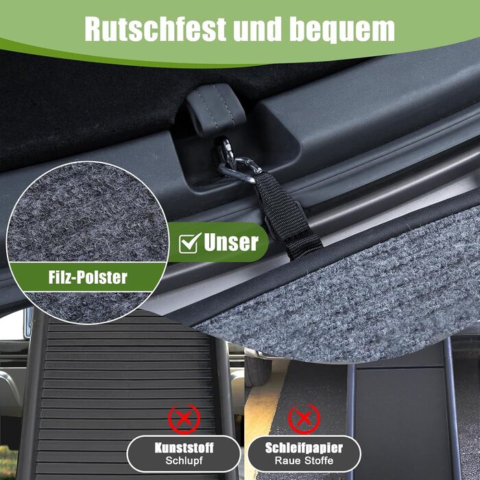 Рампа для собак SMONTER 180 см, автоскладана, з високоякісним покриттям, для легкових, вантажних автомобілів та SUV. Підходить для великих та середніх собак, чорного кольору.