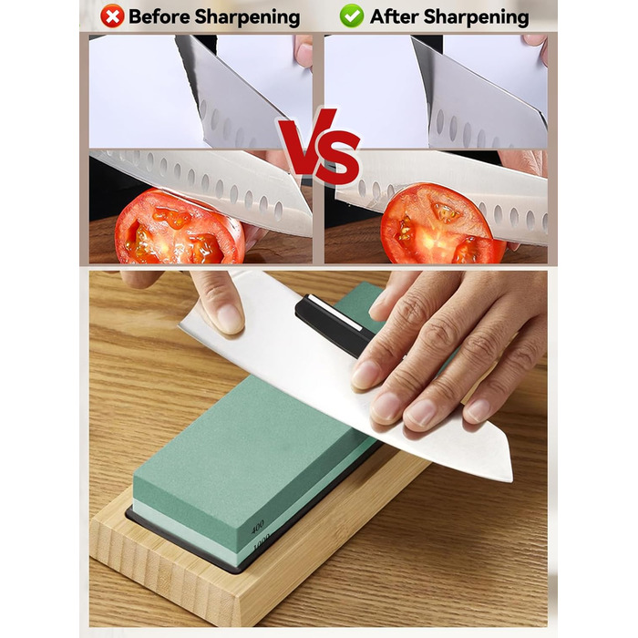 Набір алмазних точильних каменів Kalolary (11 шт.) з двосторонньою зернистістю 400/1000, 3000/8000 для заточування ножів, стамесок, рубанків з кутовою направляючою та неслизькою основою, з шкіряним ременем