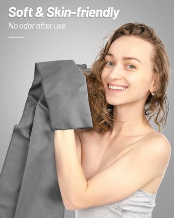 Набір рушників з мікрофібри GZXYA (3 шт.): великий (180x60 см) + 2 маленькі (80x40 см). Швидковисихаючі рушники для спорту та відпочинку. Темно-сірий колір.