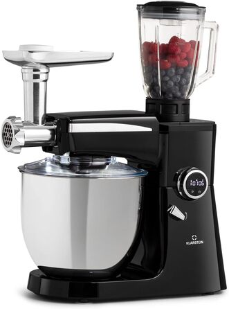 Klarstein Kitchen Machine, Universal Kitchen Machine, 3-in-1 Kitchen Machine, Mixing Appliances & Mixers, Dough Machine with Meat Grinder, Kitchen Machine, 2000 Watt Dough Machine Kneading Machine 10L Bowl Red