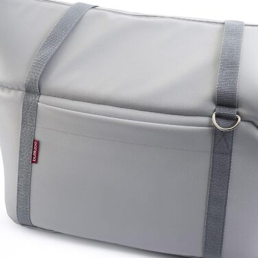 Сумка-переноска для собак та котів | Шкіряна сумка-переноска з карабіном | до 15 кг | Сіра | L 42 x 29 x 33 см