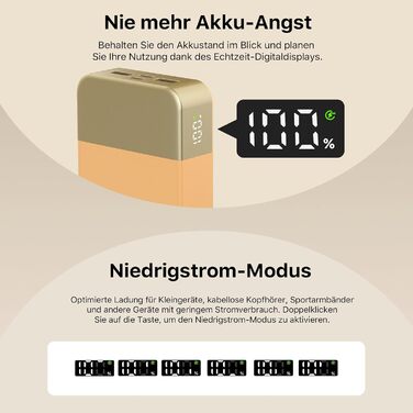 Power Bank NOBIS 20000mAh 45W Orange: Швидка зарядка USB-C/USB-A, Цифровий дисплей