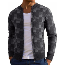 Чоловіча флісова куртка з кишенями, кардиган на блискавці, светр-куртка без капюшона, тепла зимова куртка, сірий колір