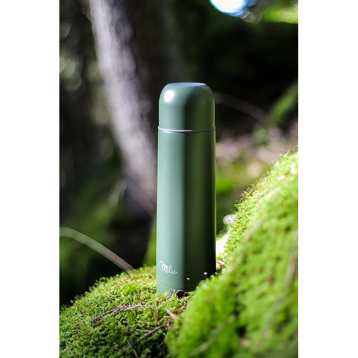 Термос Milu: ізольована фляга з нержавіючої сталі, 100% без витоку, подвійна ізоляція (оливковий, 1000 мл)