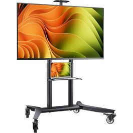ONKRON Mobile TV Stand - Adjustable Height, VESA 600x400 - Fits 32-75 inch Flat & Curved TVs up to 60kg