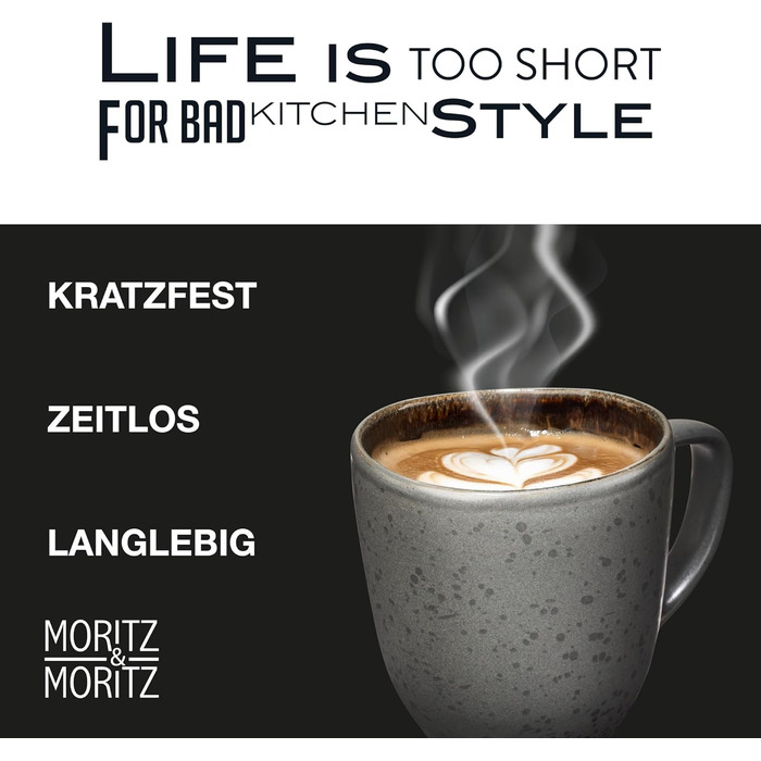 Набір келихів для кави Moritz & Moritz ORGANIC 6 шт. - бежеві келихи з каменю з унікальним градієнтом кольору, придатні для миття в посудомийній машині