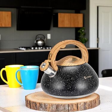 Електричний чайник EliteHoff 3L з нержавіючої сталі з автоматичним свистком, сірий, для всіх типів плит (E-5110)