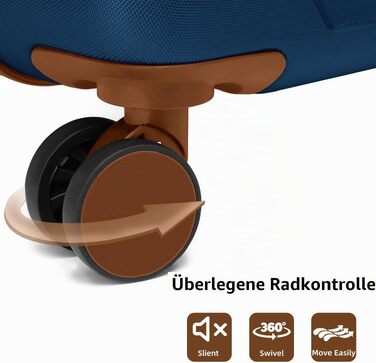 Набір валіз LARVENDER з 6 предметів, легка жорстка оболонка ABS, розширювані дорожні валізи з TSA-замком, 4 колеса, включаючи дорожню сумку та косметичку, Чорний/Коричневий