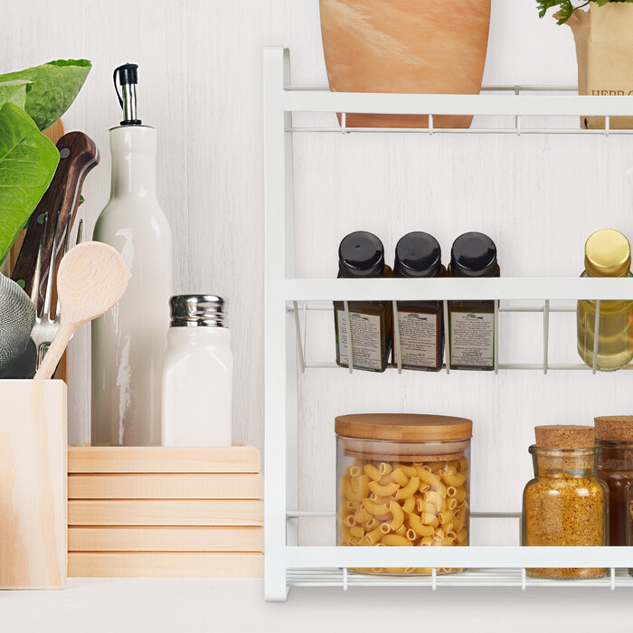 Relaxdays White Spice Rack with 3 Tiers
