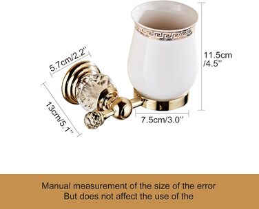 Golden Bathroom Toothbrush Holder, Gold Crystals, Bathroom Hardware