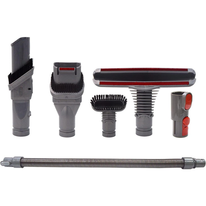 Набір аксесуарів для пилососів Dyson V8, V7, V10, V6, DC19, DC29, DC34, DC33, DC35, DC62: шланг, щітки, насадки (6 в 1)