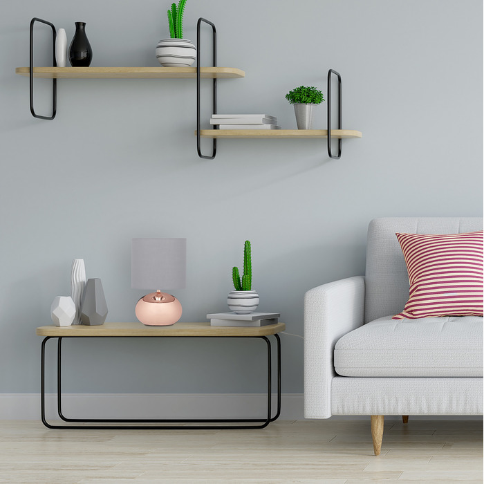Relaxdays Round Table Lamp with Touch Function