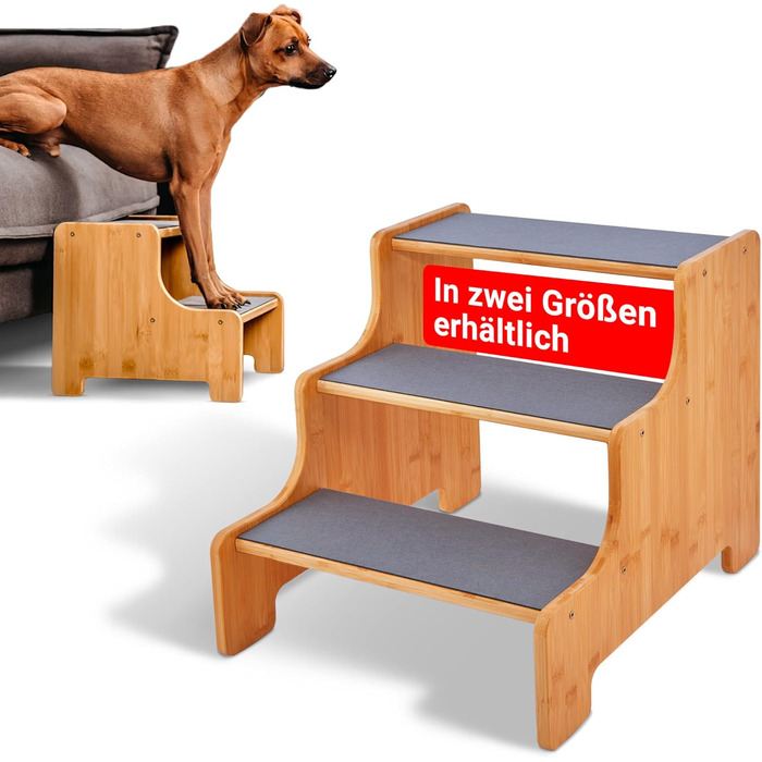 AMAZING Pet Stairs for Small, Medium, and Large Dogs, Cats. 3 Steps | Pet Stairs, Suitable for Young and Old Cats | 40 cm High for Sofa, Bed | Gentle on Joints, an Alternative to Dog Ramps