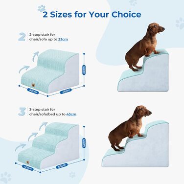 Сходинки для собак маленьких порід, 2 сходинки, 30 см, для дому, антиковзаючі, для котів та літніх тварин, сірі (блакитні)