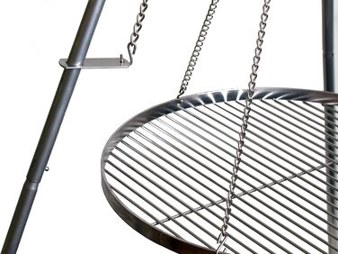 Adjustable-height tripod grill stand including chains, height: 1.40 m, rust-resistant galvanized steel - Without grill grate