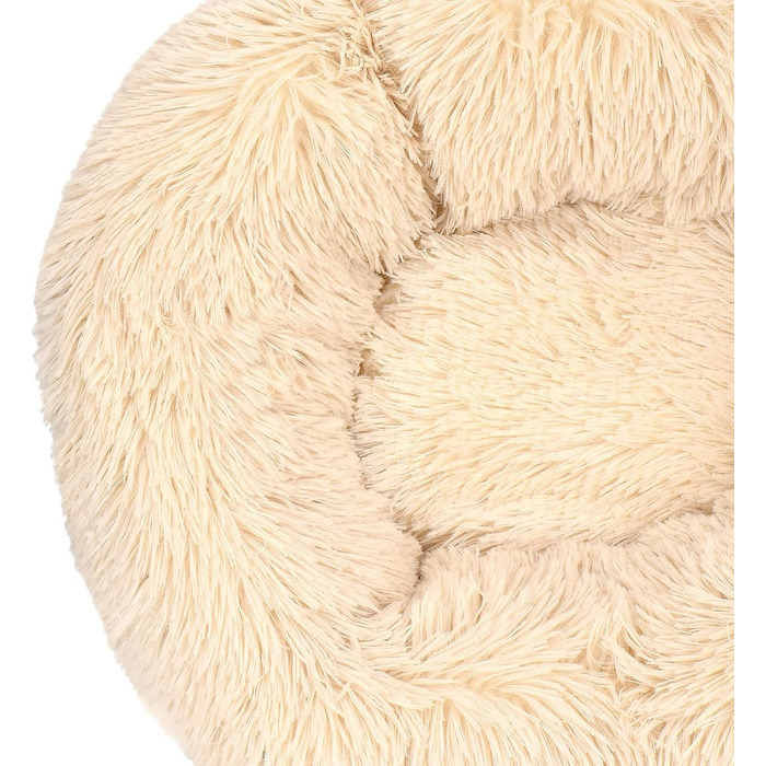 Квіткове ліжко для кота Queta: м'яке, плюшеве, кругле, 50x50x20 см, бежеве