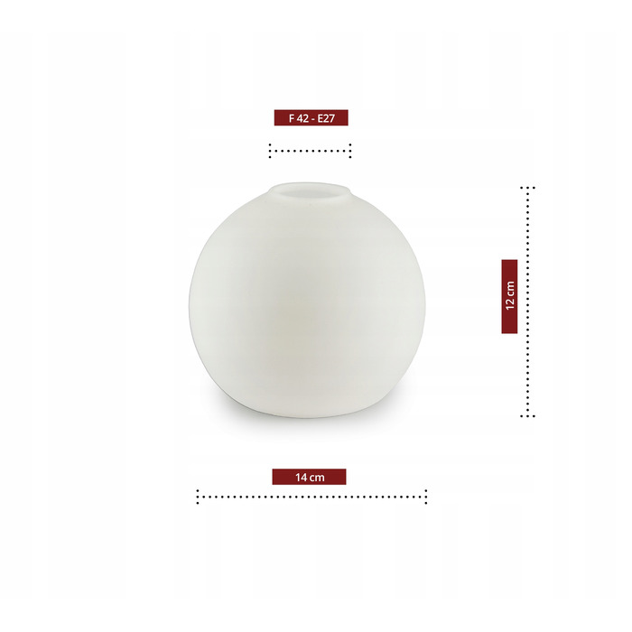 Настінний світильник-бра золотого кольору з білим матовим скляним плафоном-кулею