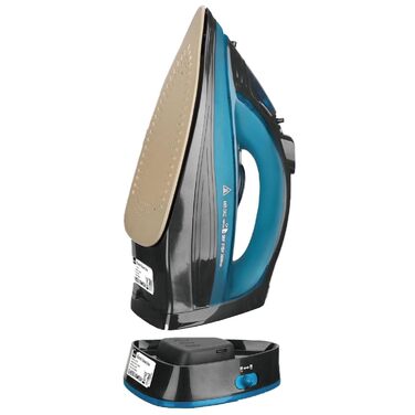 Праска, парогенератор 2400W бездротова Powersteam Ultra з керамічною підошвою, самоочищення, функція розпилення, стоп-крапля, автоматичне вимкнення, блакитна