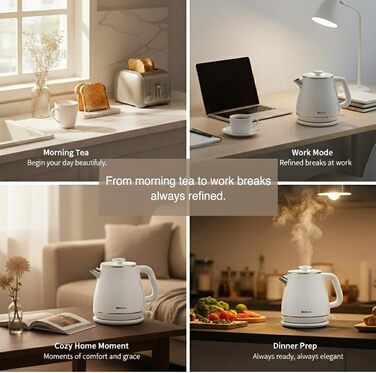 Електричний чайник MULIN Retro, 1.8 л, 2200 Вт, з поворотним підставою 360°, швидке кип'ятіння, автоматичне вимкнення (Блакитний)