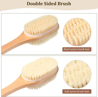 Щітка для спини Trockenbürste, масажна щітка для тіла, суха щітка для лімфодренажу, душова щітка, скрабер для тіла