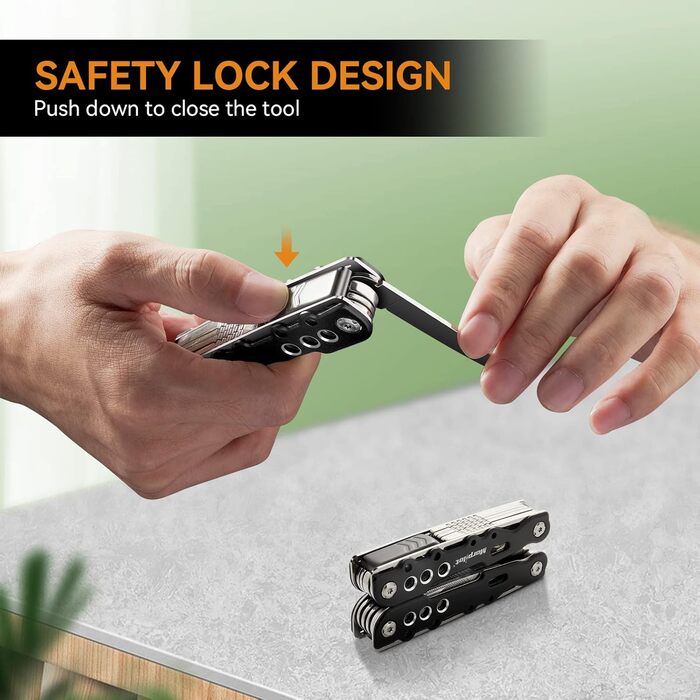 Morpilot Мультитул 25 в 1: багатофункціональний інструмент з нержавіючої сталі, 11 біт для шуруповерта, пліер, відкривачка для пляшок, карабін, з чохлом для кріплення до ременя