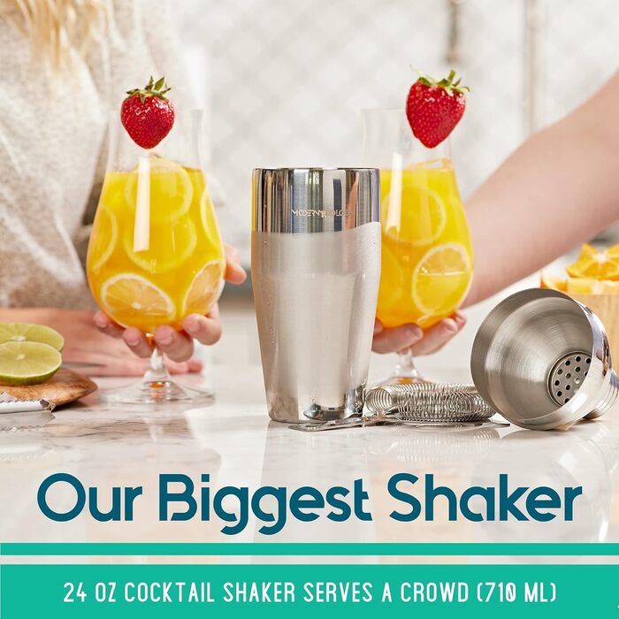 Набір бармена: 23-елементний комплект для приготування коктейлів з бамбуковим підставкою | Ідеальний для дому, барні інструменти, шейкер для Мартіні