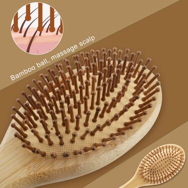 Набір дерев'яних гребінців з бамбука (3 шт.) - для чоловіків, жінок та дітей, для густого та тонкого волосся