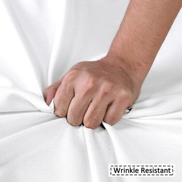 Штора для душу LinTimes з льону, 180x200 см, біла - важкий 240 GSM, з гачками, готельний люкс, машинне прання