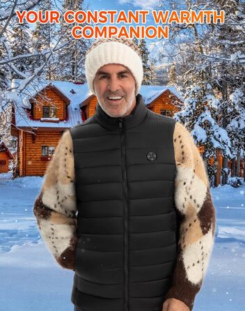 Обогреваемый жилет для мужчин с Powerbank, 15 зон обігріву, легкий, дихаючий, теплий жилет для кемпінгу, полювання, чорний