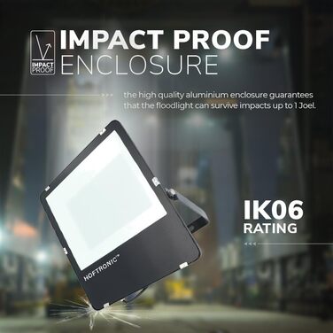 HOFTRONIC - LED Floodlight Outdoor 200W 32000 Lumens 160lm/W 4000K Neutral White Outdoor Floodlight Super Bright Floodlight Outdoor Spotlight 5 Year Warranty