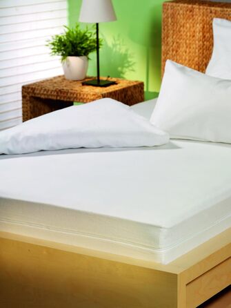 Sleepling Mattress Cover 90x200 cm, Evolon Encasing for Allergy Sufferers, Allergy & Anti-Mite Protection for House Dust Allergy Sufferers, Mattress Cover for Mattresses up to 20 cm, 95°C Washable, Made in Germany